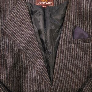 Jordache Women's Pinstripe Lined Blazer - Navy and Brown Size 8/9